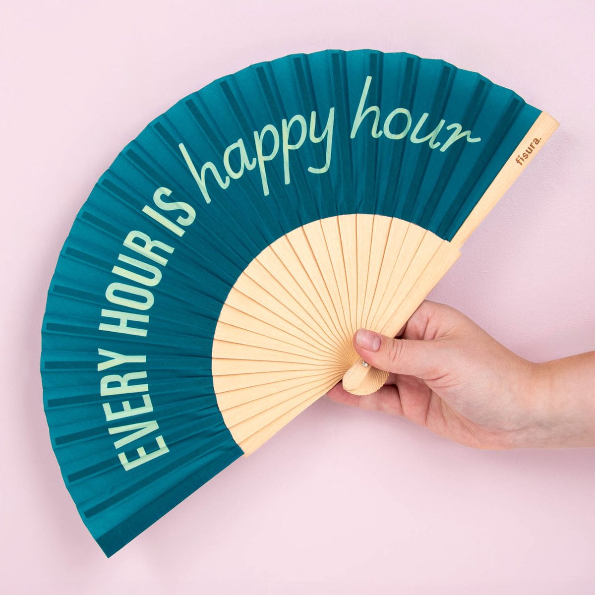Hand Fan “Every Hour Is Happy Hour”