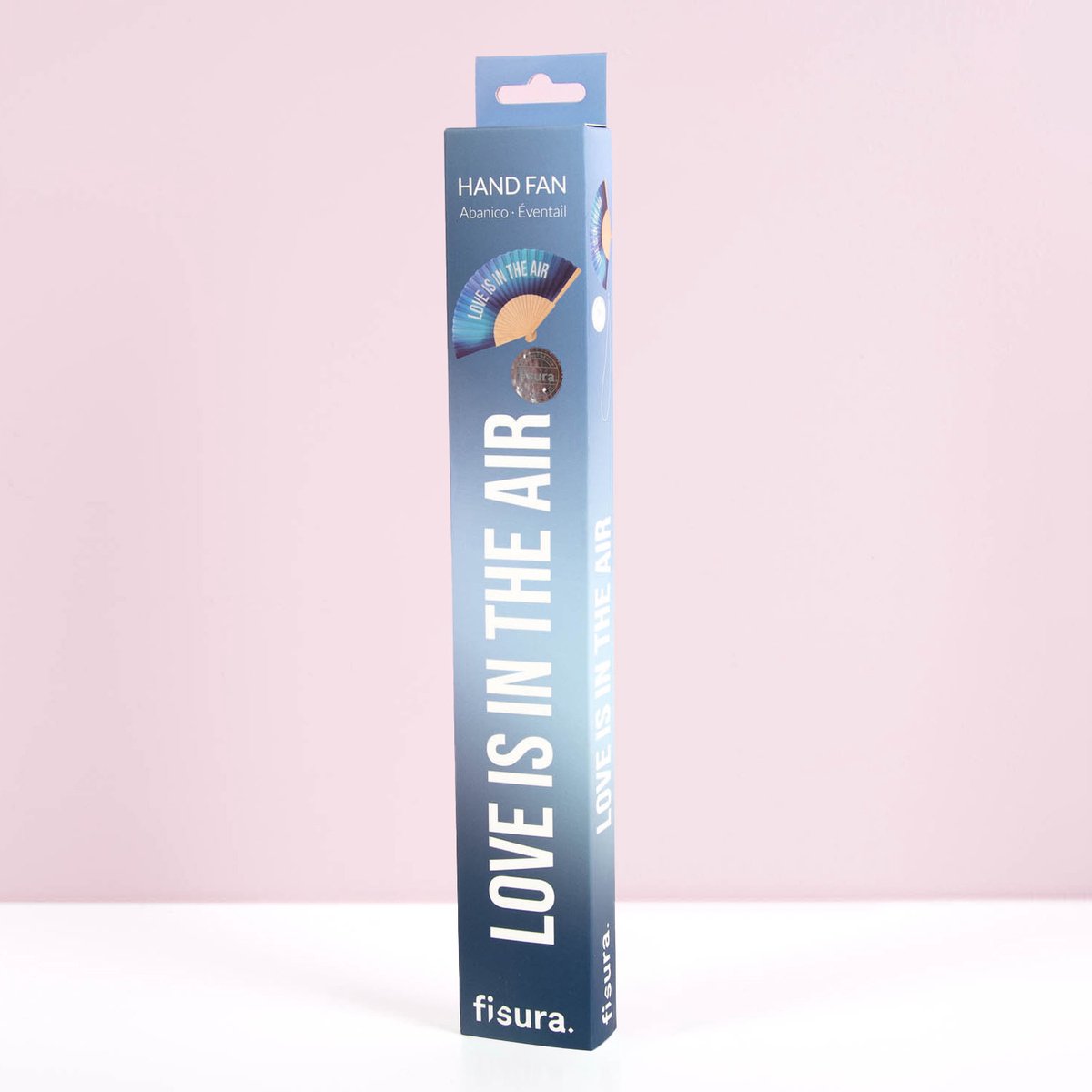 Hand Fan “Love is in the Air” - Blue Gradient