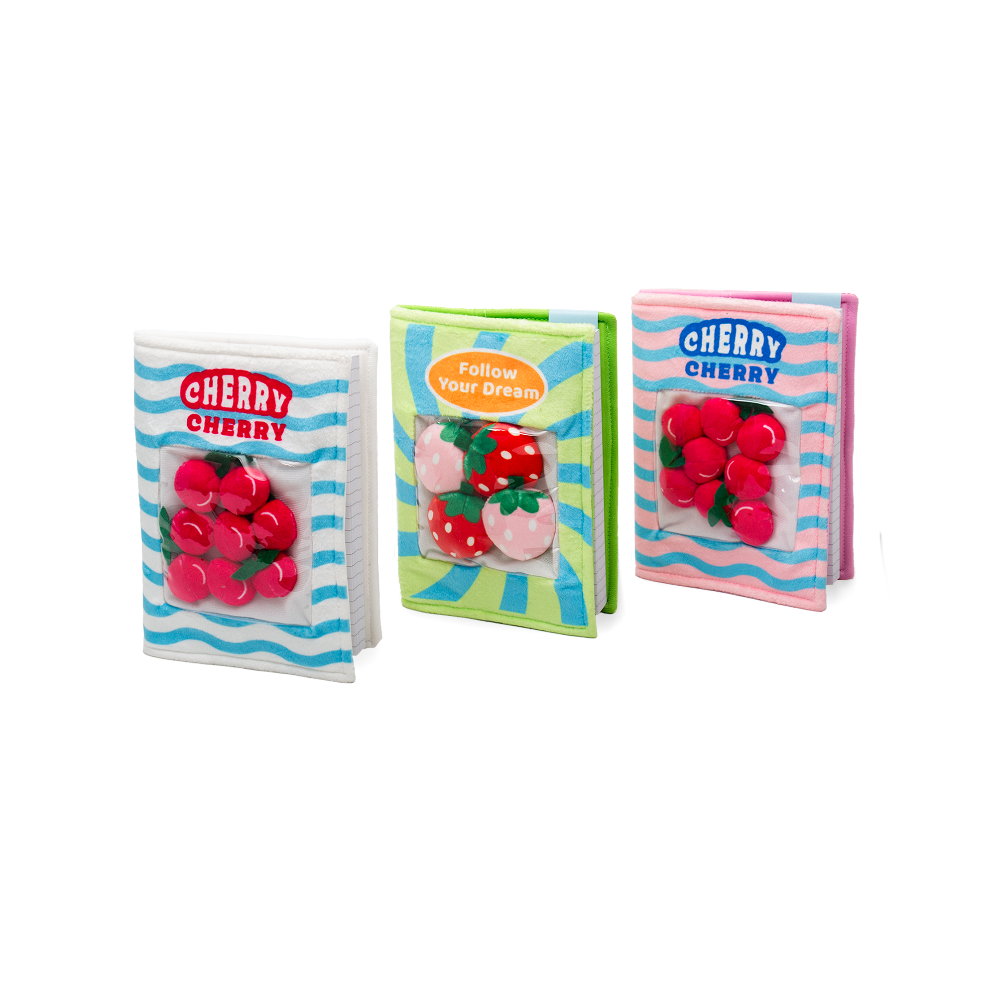 Velboa Woven Notebook "Cherry" - Pink