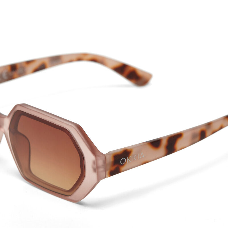SUNGLASSES ANDREA - PINK HAVANA & BROWN LENS