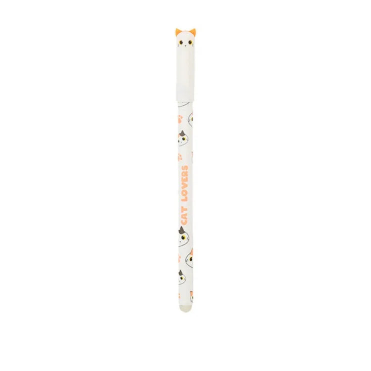 Erasable Blue Ink Pen White Cat
