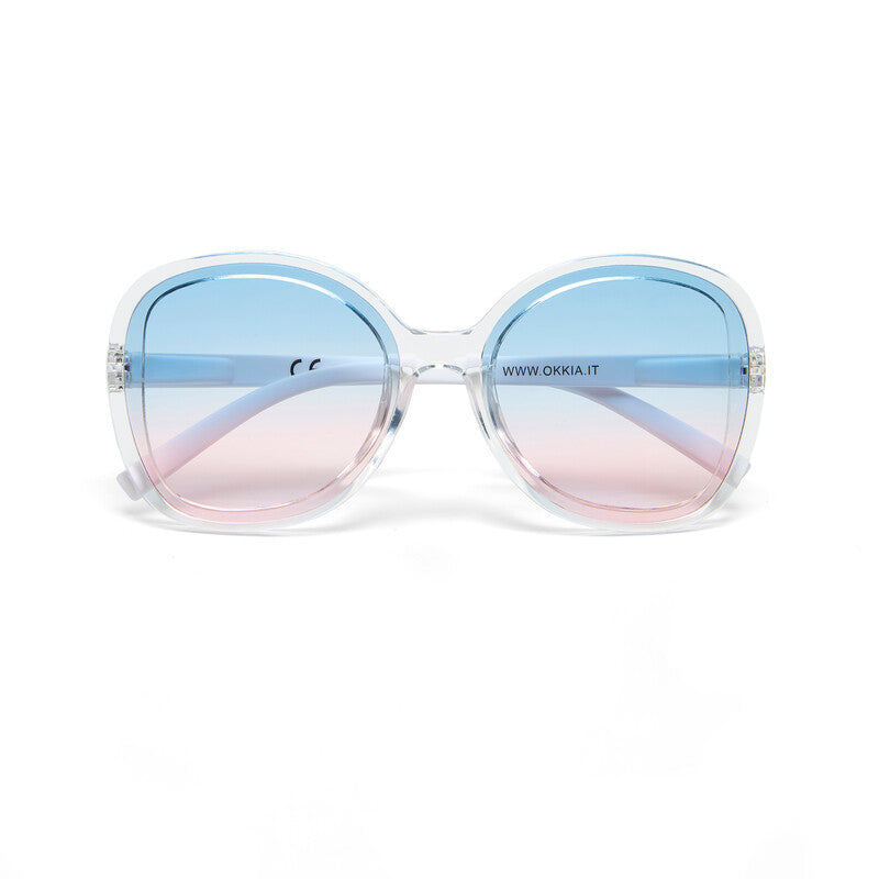 SUNGLASSES ANNA- CLEAR & BLUE / PINK LENS