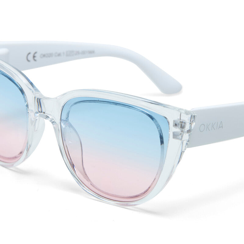 SUNGLASSES SILVIA- CLEAR & BLUE / PINK LENS