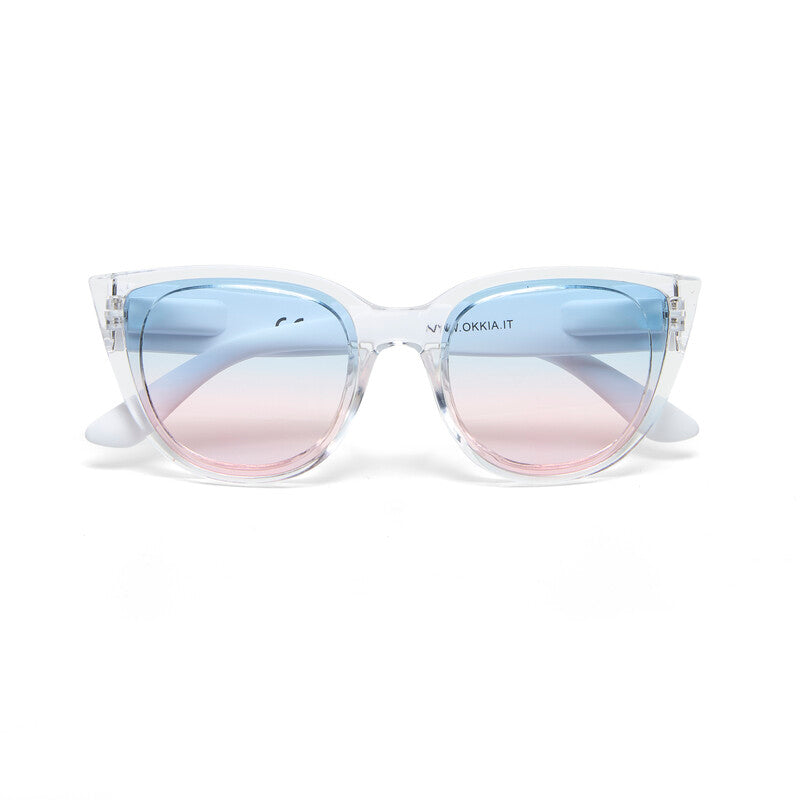 SUNGLASSES SILVIA- CLEAR & BLUE / PINK LENS