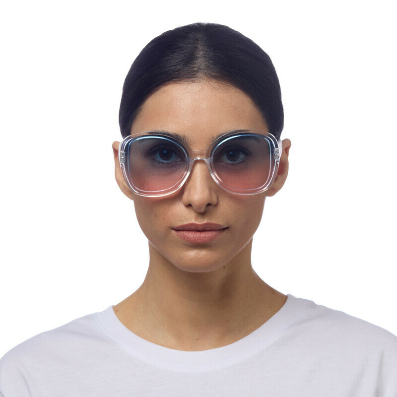 SUNGLASSES ANNA- CLEAR & BLUE / PINK LENS