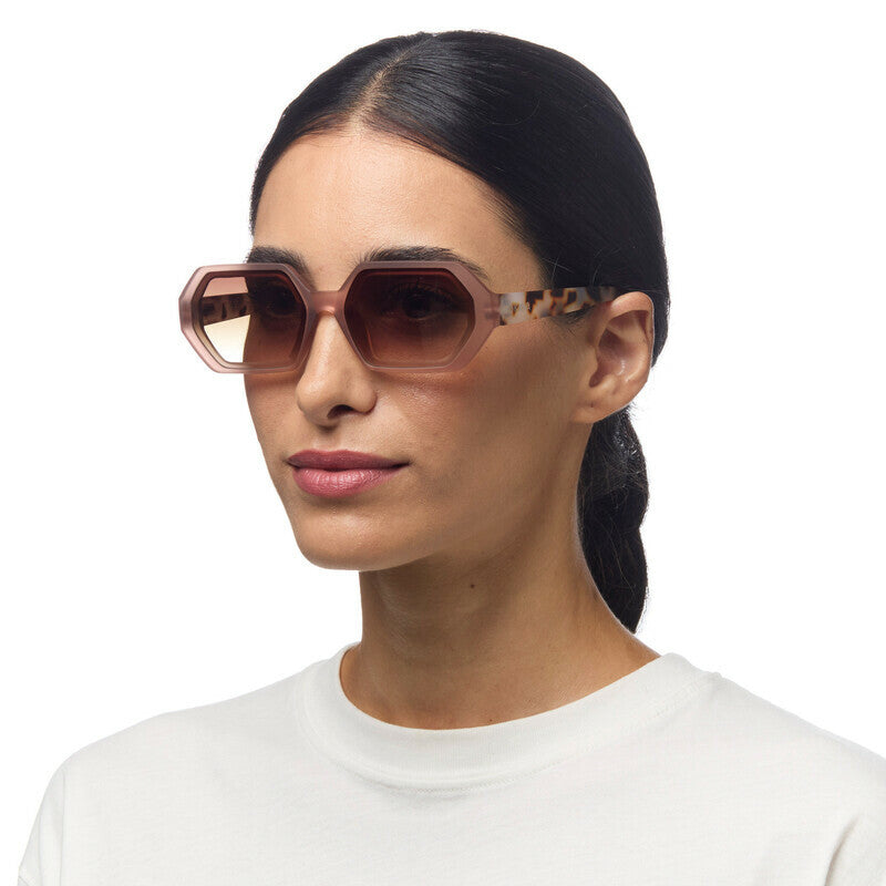 SUNGLASSES ANDREA - PINK HAVANA & BROWN LENS