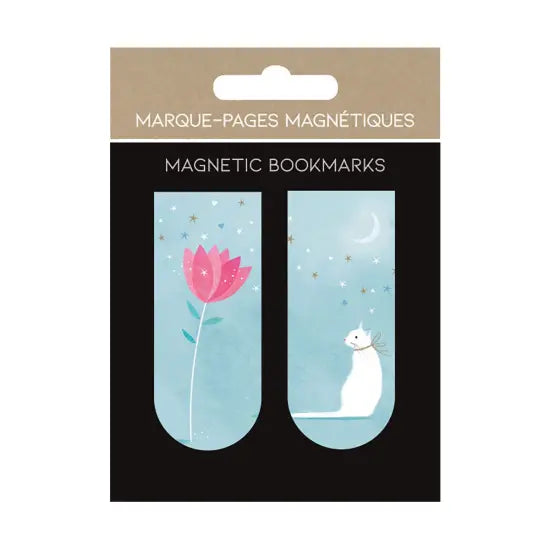 Magnetic Bookmarks - Flower & Cat
