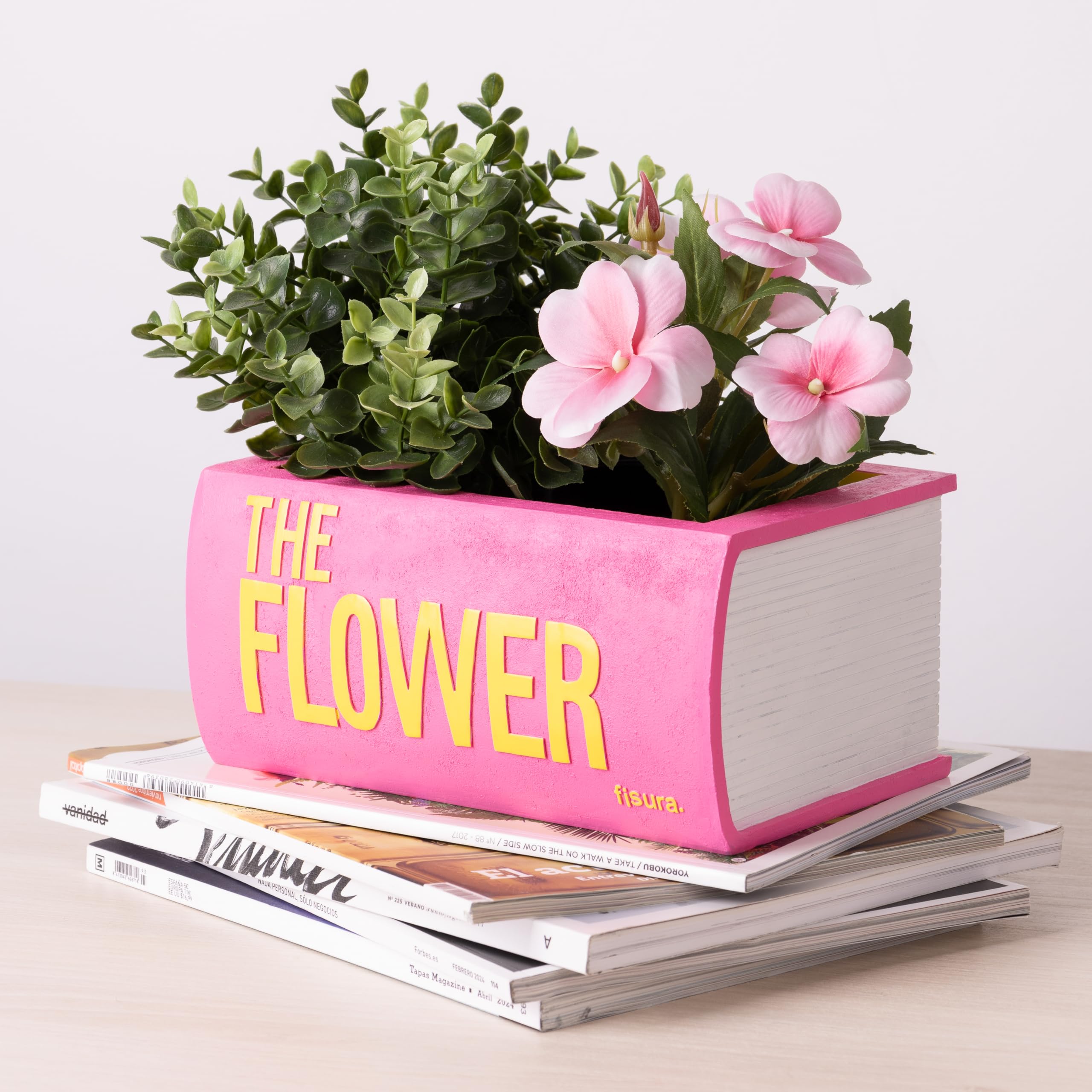 Book Planter "The Flower" - Pink