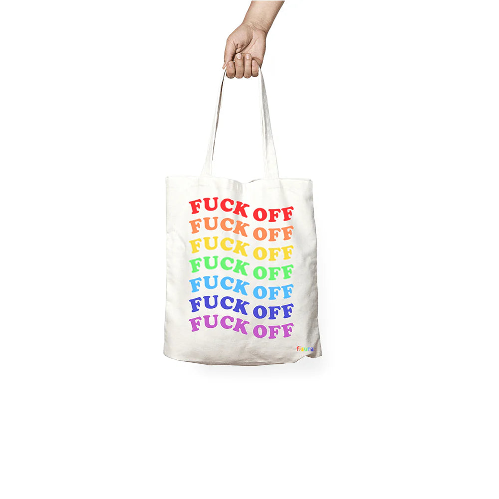 Tote Bag "Fuck Off" - Multicolor Rainbow