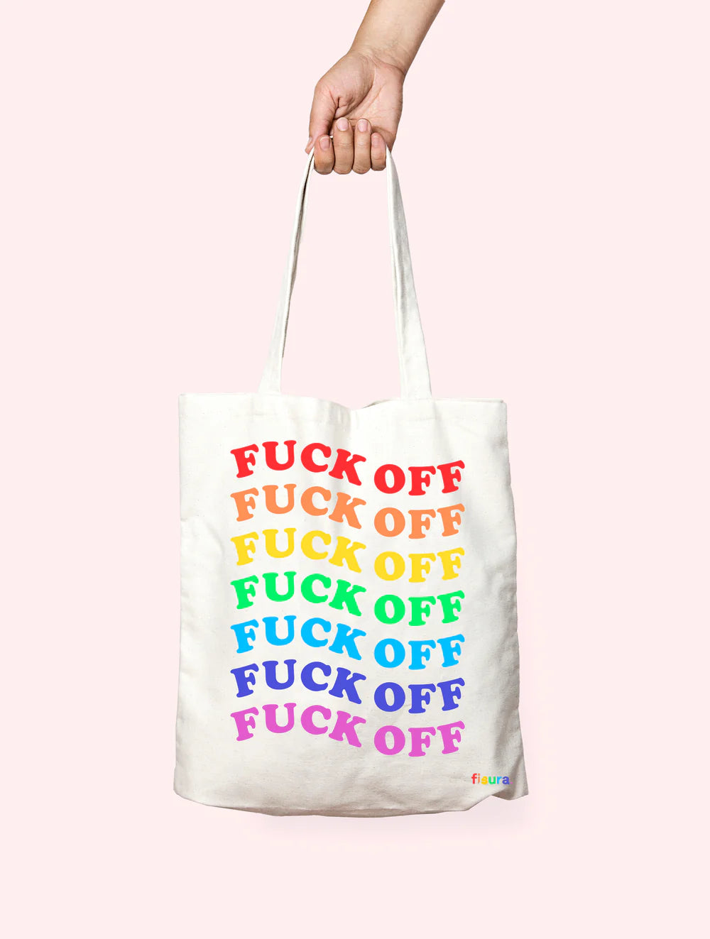 Tote Bag "Fuck Off" - Multicolor Rainbow