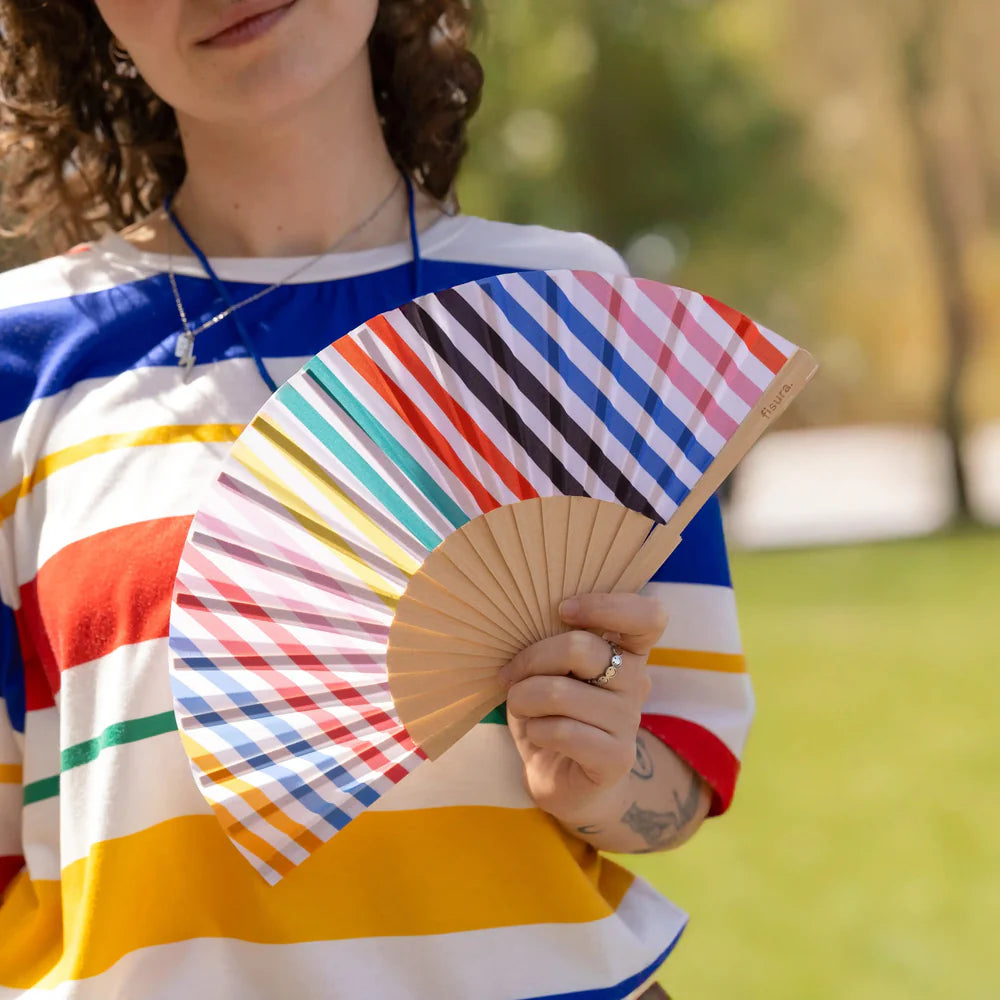 Mini Hand Fan “Stripes” - Multicolor
