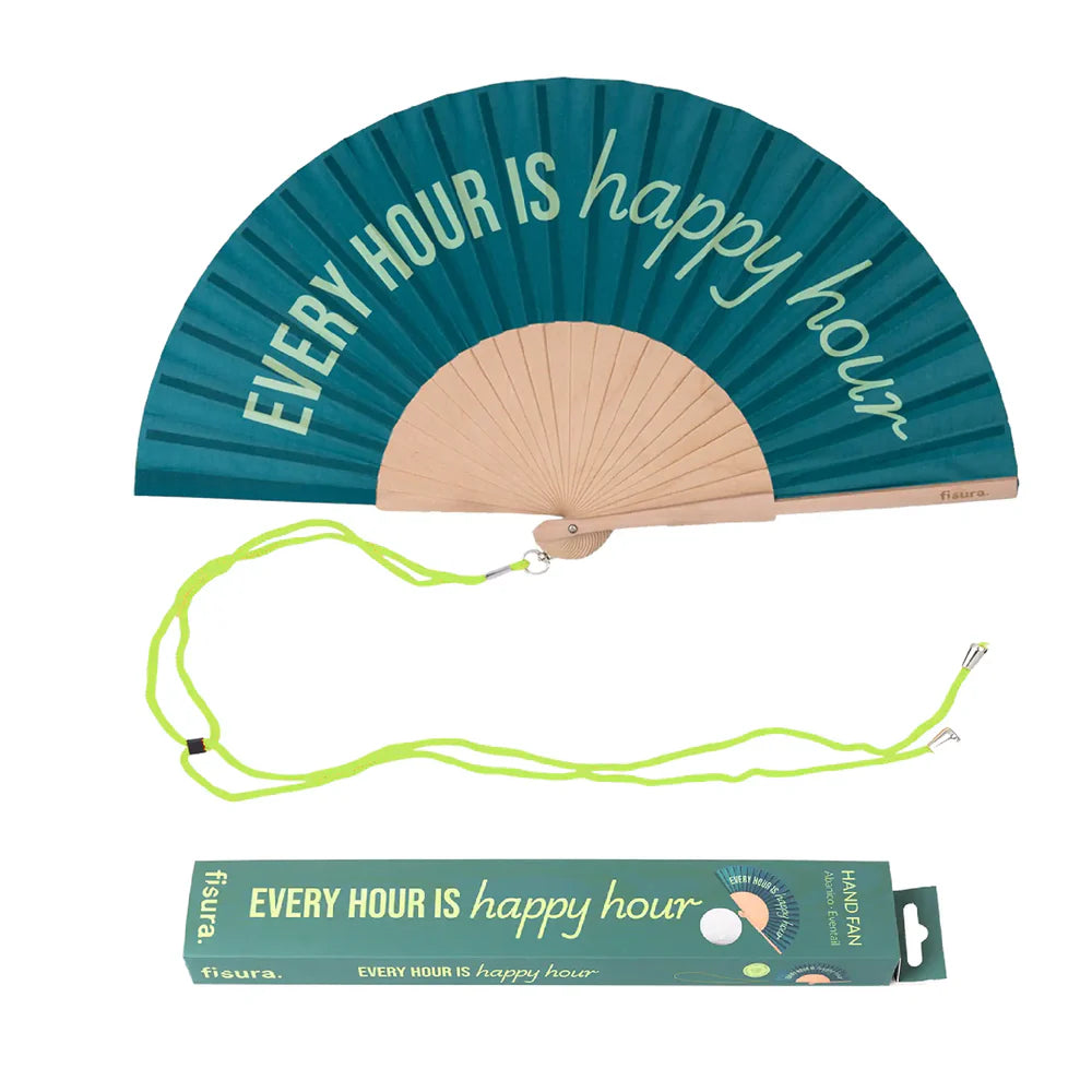 Hand Fan “Every Hour Is Happy Hour”
