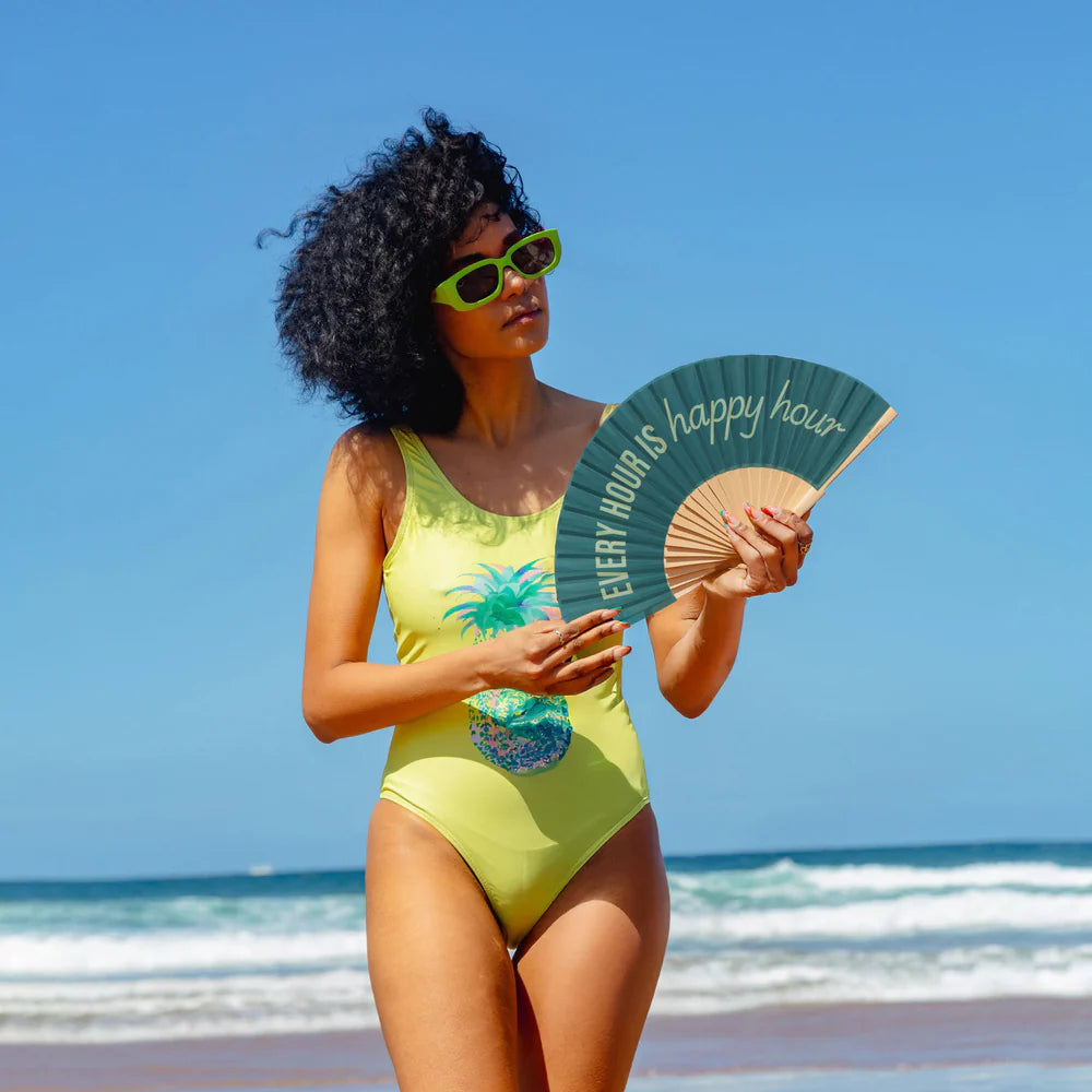 Hand Fan “Every Hour Is Happy Hour”