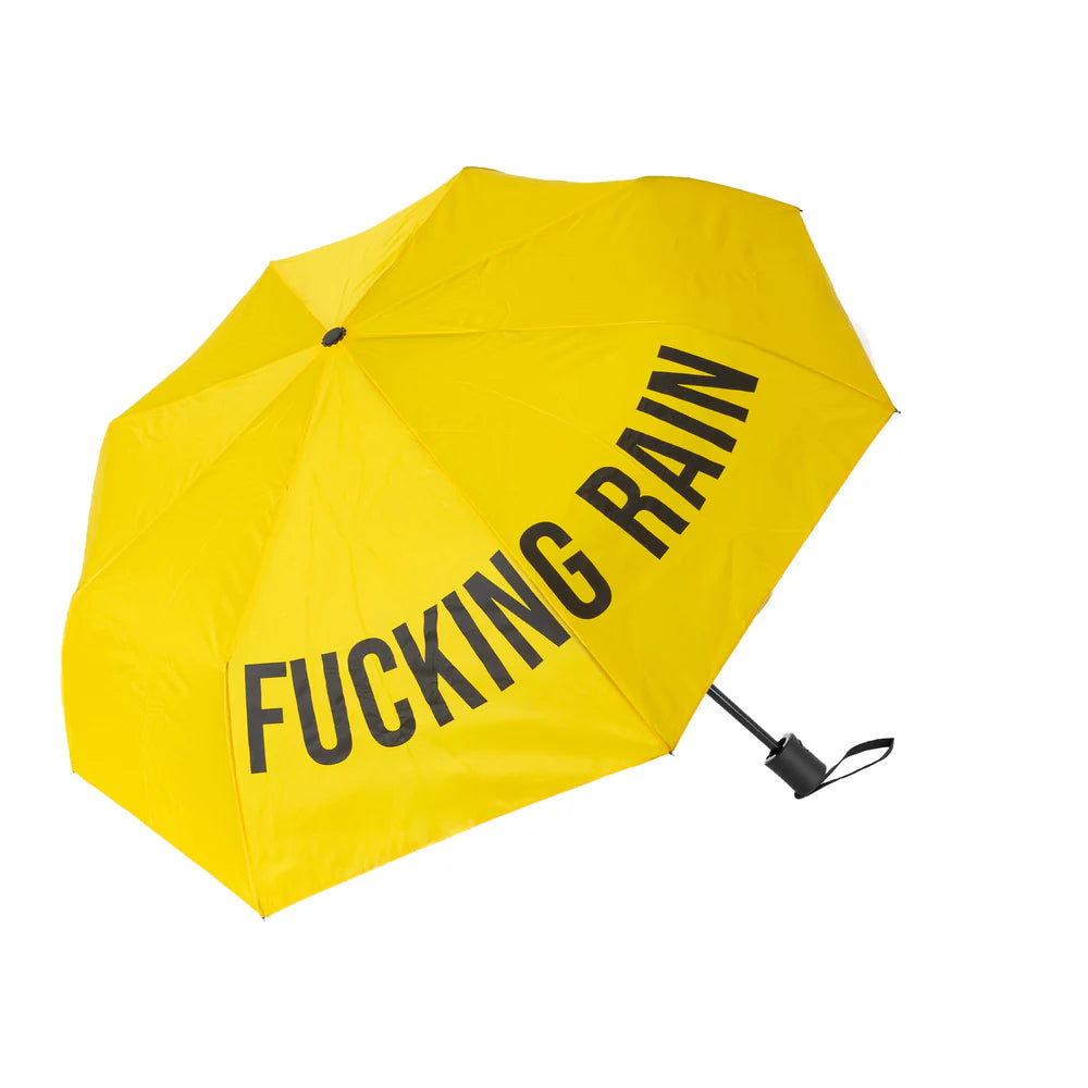 Folding Umbrella "Fucking Rain" - Yellow