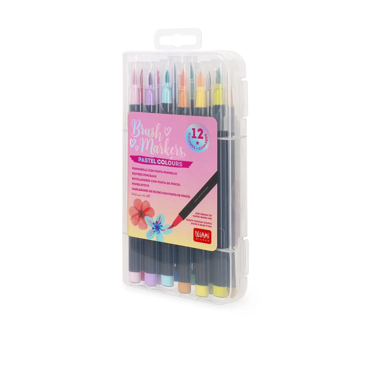 SET OF 12 BRUSH MARKERS - BRUSH MARKERS - PASTEL COLO