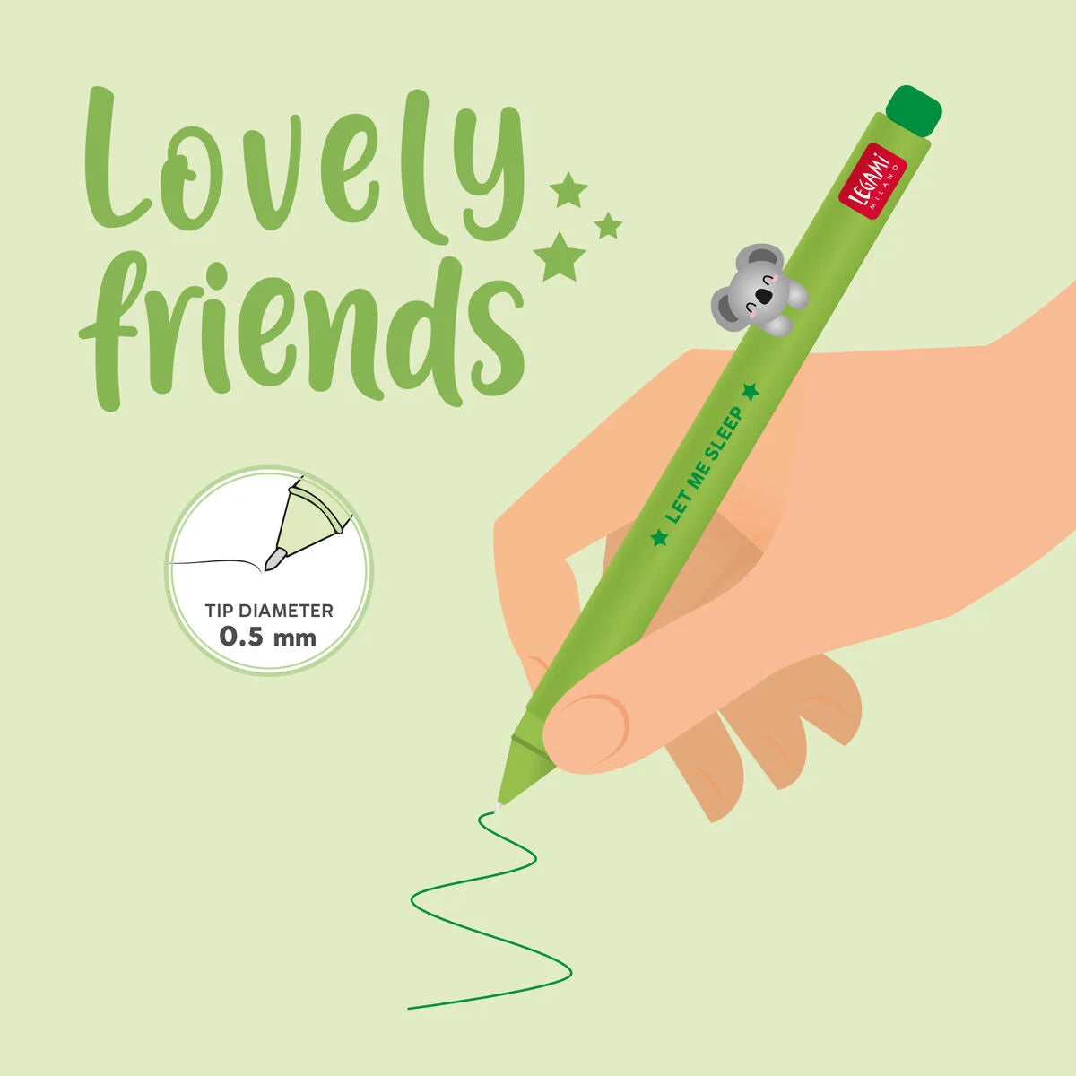LOVELY FRIENDS - GEL PEN WITH ANIMAL DECORATION - KO