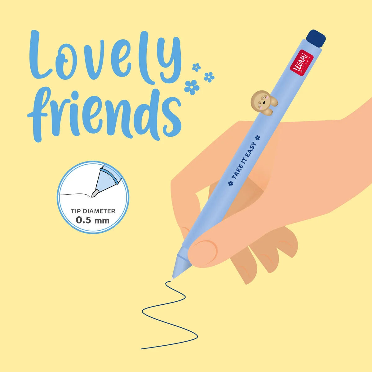 LOVELY FRIENDS - GEL PEN WITH ANIMAL DECORATION - SL