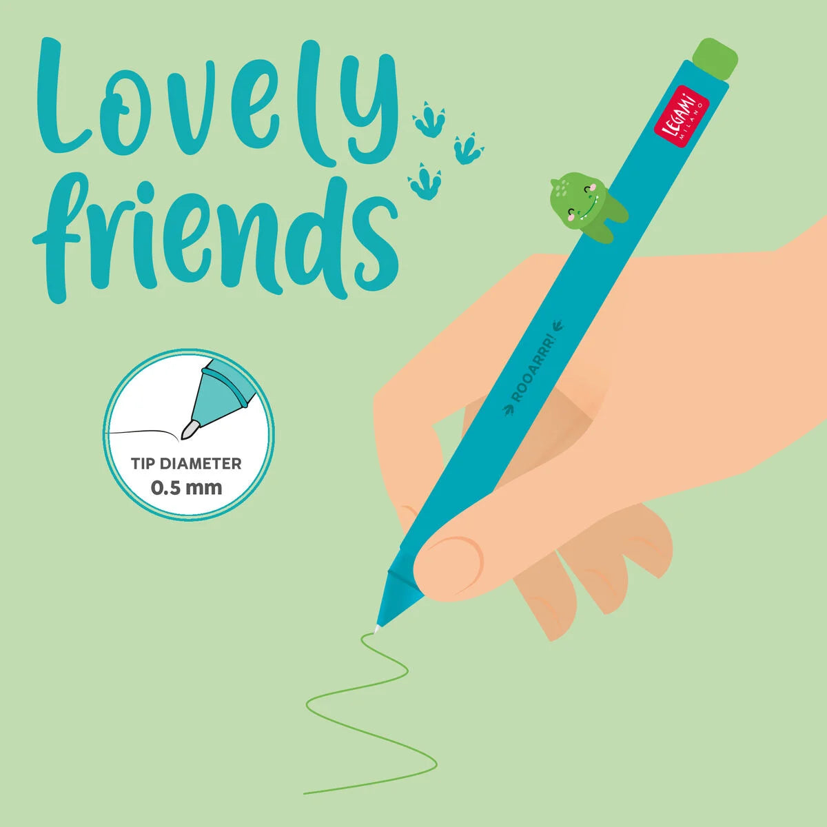 GEL PEN WITH ANIMAL DECORATION - LOVELY FRIENDS - DIN
