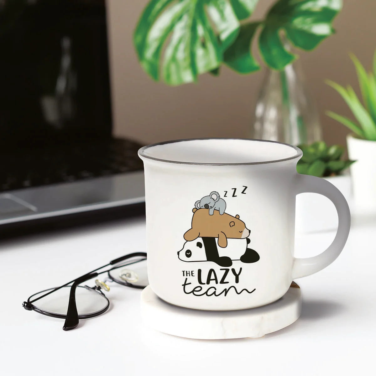 CUP-PUCCINO - NEW BONE CHINA PORCELAIN MUG - LAZY T