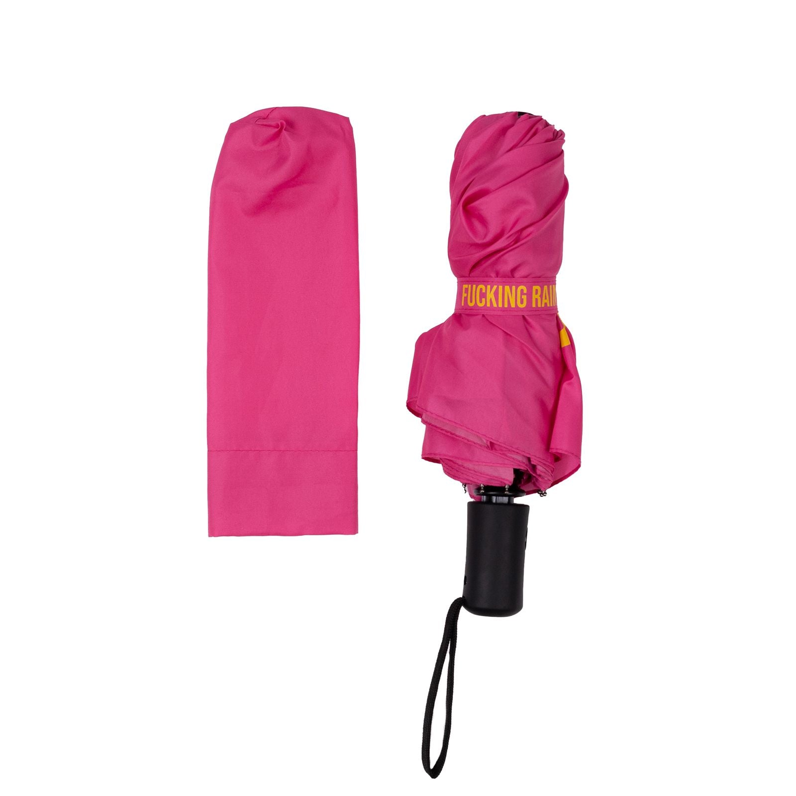 Folding Umbrella "Fucking Rain" - Pink