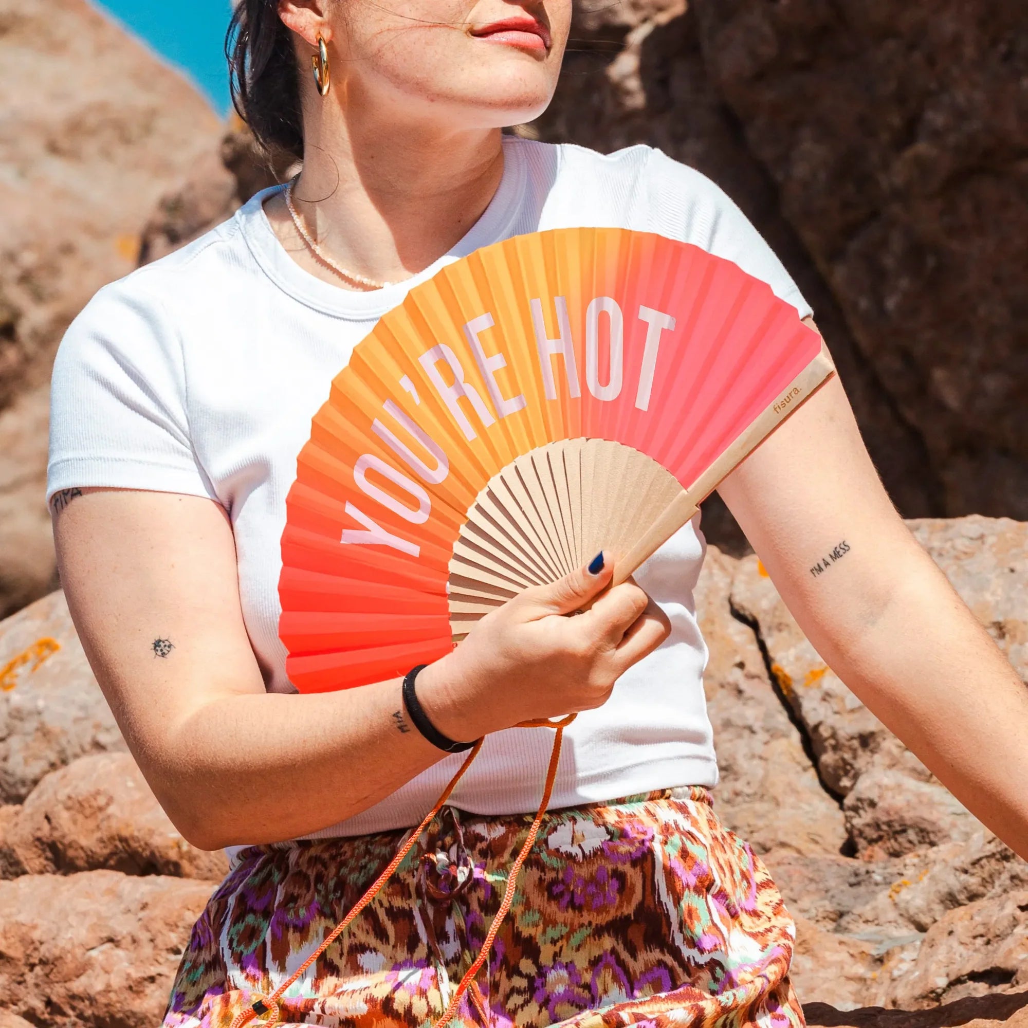 Hand Fan “You’re Hot” - Gradient