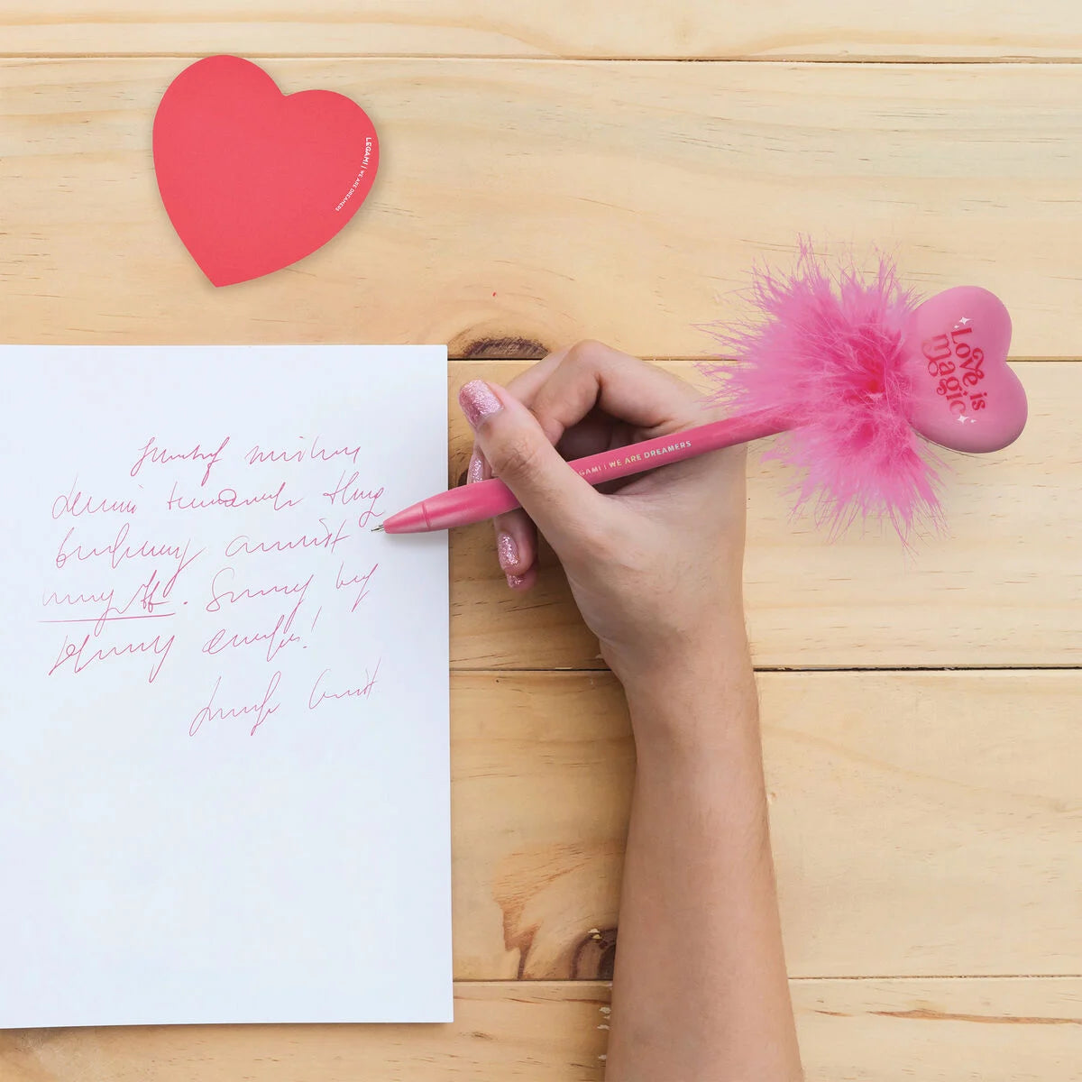 LIGHT-UP HEART BALLPOINT PEN - WRITING IS MAGIC - HEA