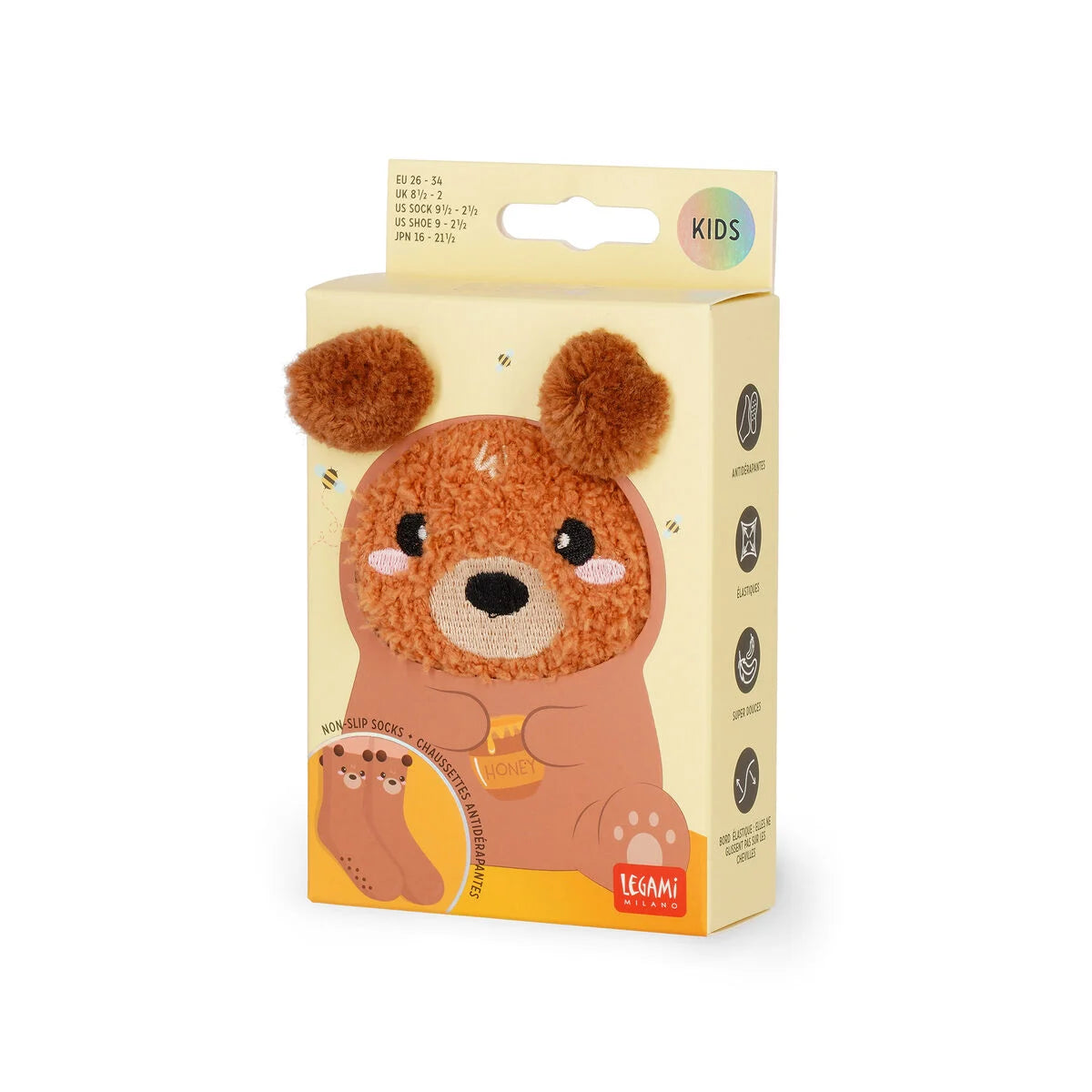MEIAS NON-SLIP SOCKS - IT'S A MATCH! - TEDDY BEAR
