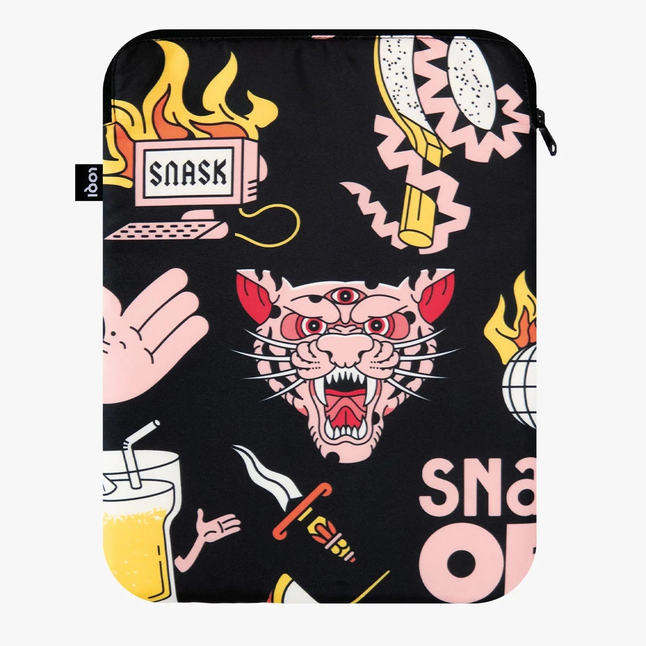 Laptop Sleeve "Tiger Snake Beer" - Black