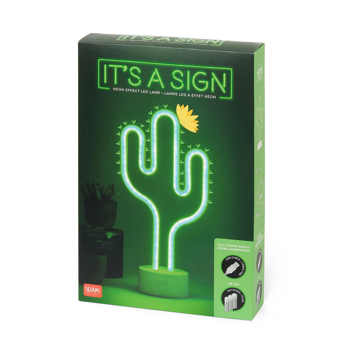 NEON EFFECT LED LAMP - IT'S A SIGN - CACTUS