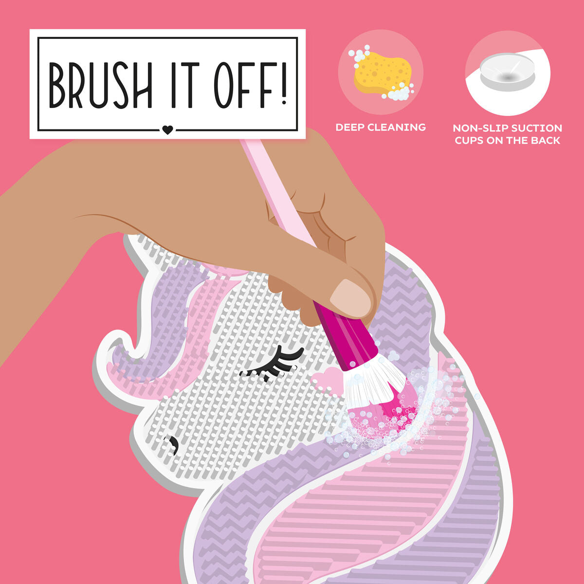 MAKE-UP BRUSH CLEANING PAD - BRUSH IT OFF! - UNICORN