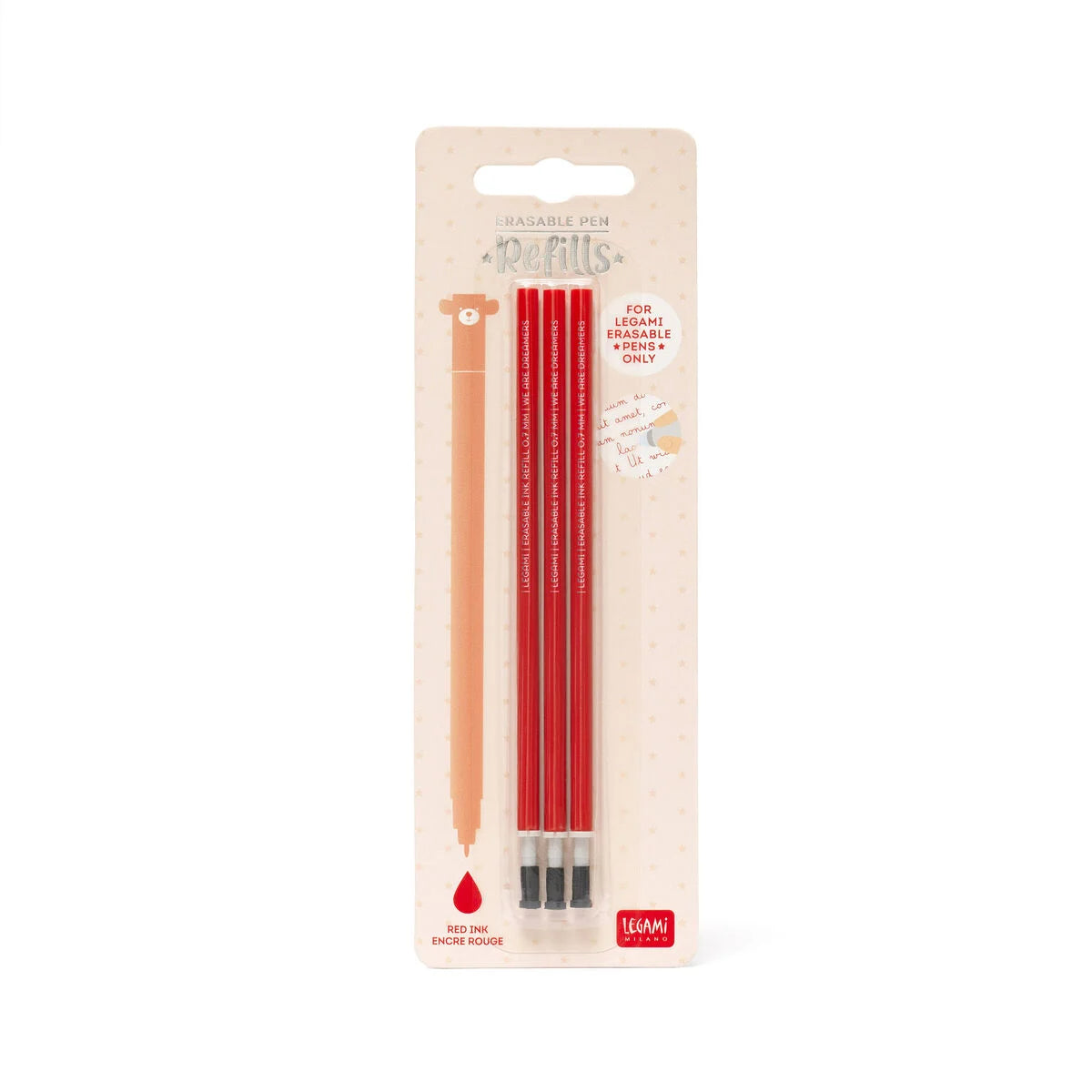 REFILL ERASABLE PEN - RED - PACK 3 PCS