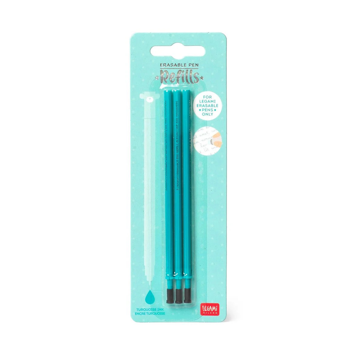 REFILL ERASABLE PEN - TURQUOISE - PACK 3 PCS