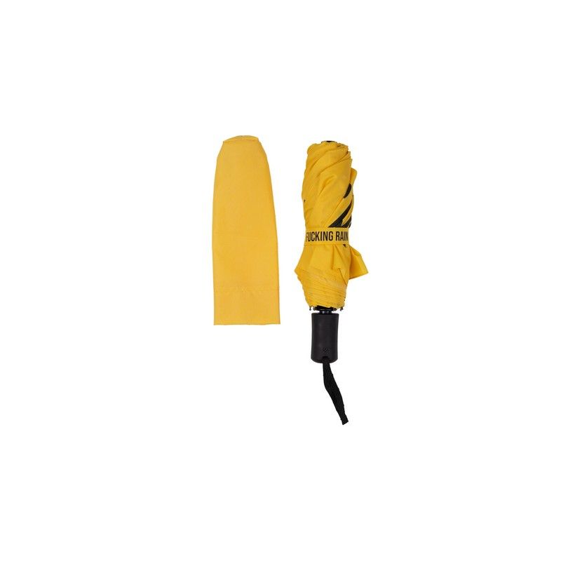 Folding Umbrella "Fucking Rain" - Yellow