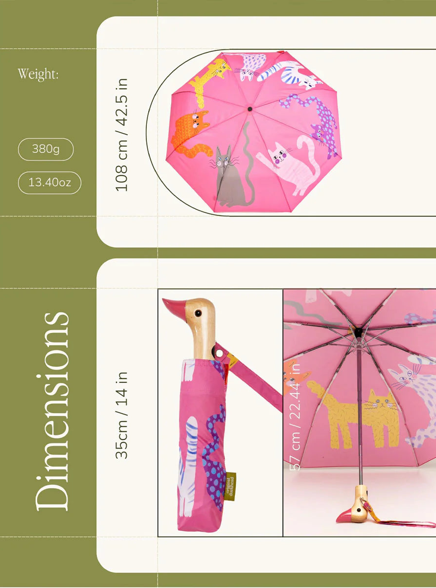 Duck Umbrella - Fuchsia Arty Cats