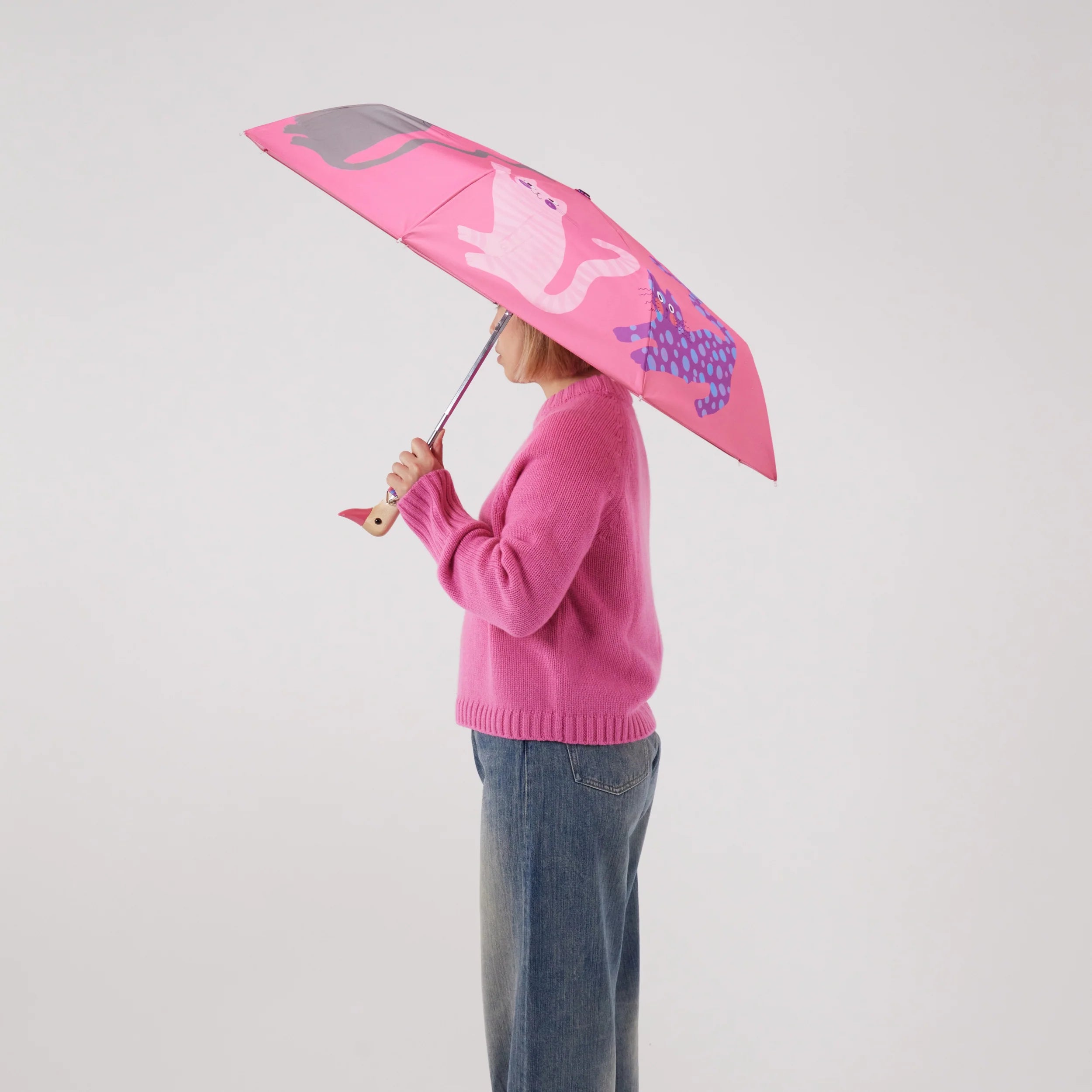 Duck Umbrella - Fuchsia Arty Cats