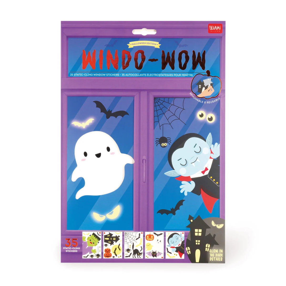 35 Static Cling Stickers - Windo-Wow - Halloween