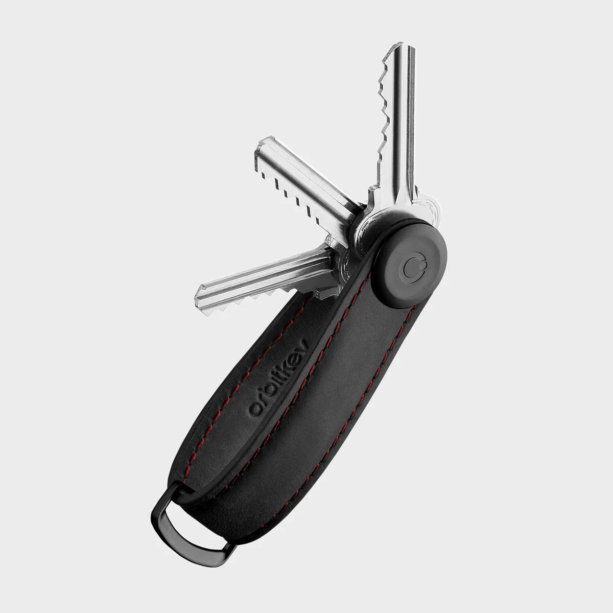 Key Organiser Crazy Horse - Obsidian Black with Red Stitching