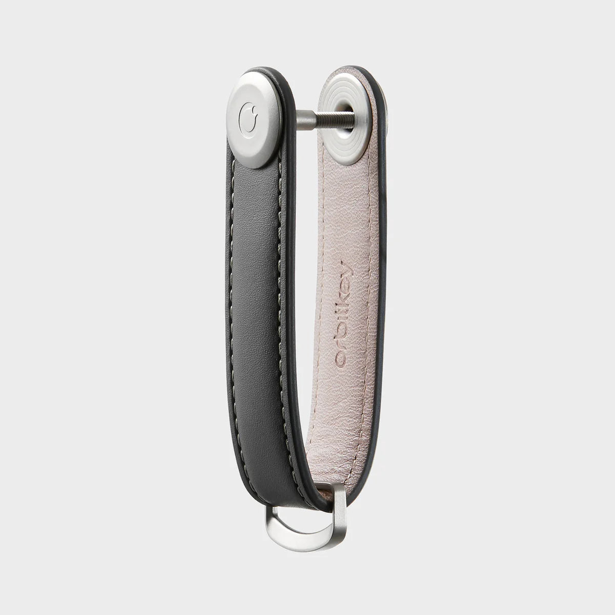 Key Organiser Leather - Charcoal with Grey Stitching