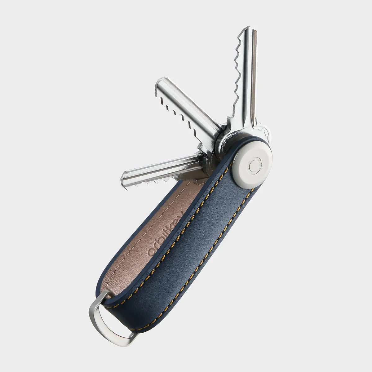 Key Organiser Leather - Navy with Tan Stitching