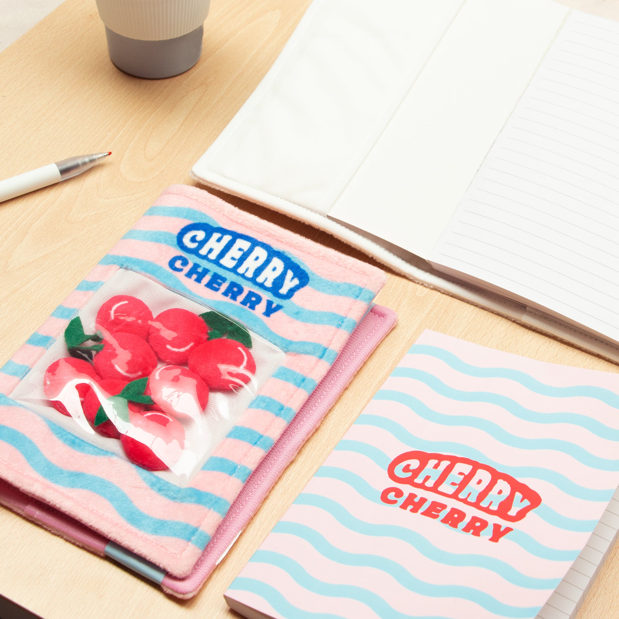 Velboa Woven Notebook "Cherry" - Pink