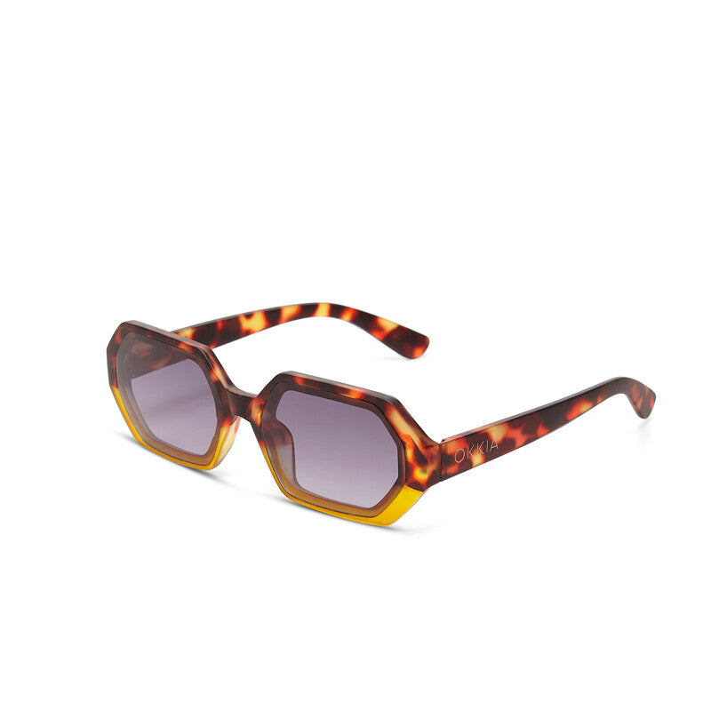 SUNGLASSES ANDREA - HAVANA YELLOW & BLACK LENS