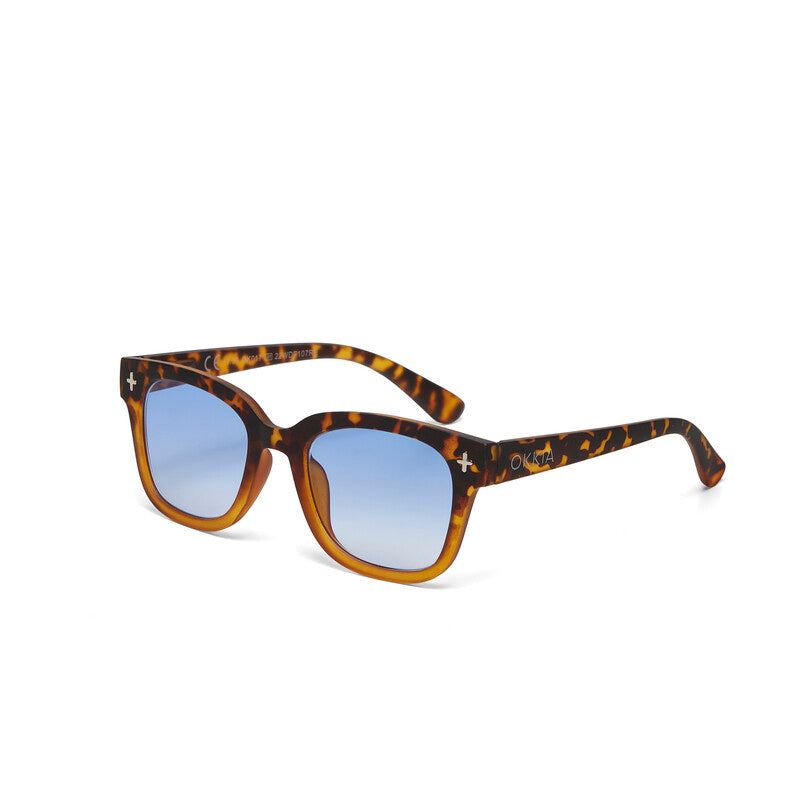 SUNGLASSES GIOVANNI - HAVANA YELLOW & BLUE LENS