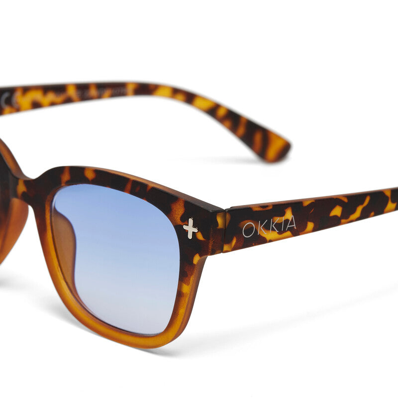 SUNGLASSES GIOVANNI - HAVANA YELLOW & BLUE LENS