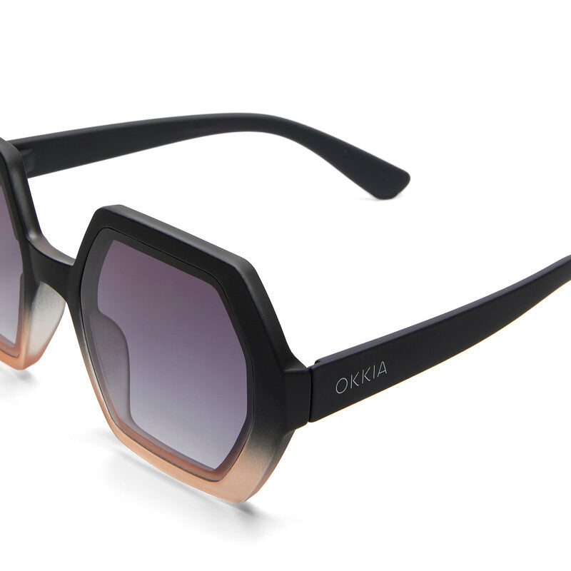 SUNGLASSES EMMA - BLACK SHADED ROSE