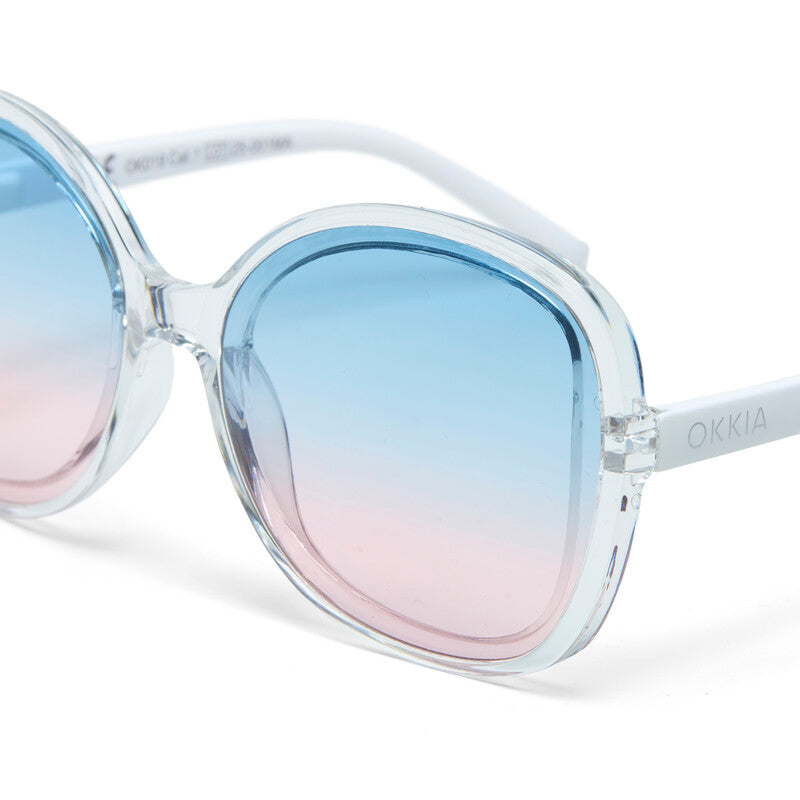 SUNGLASSES ANNA- CLEAR & BLUE / PINK LENS