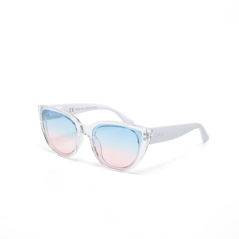 SUNGLASSES SILVIA- CLEAR & BLUE / PINK LENS