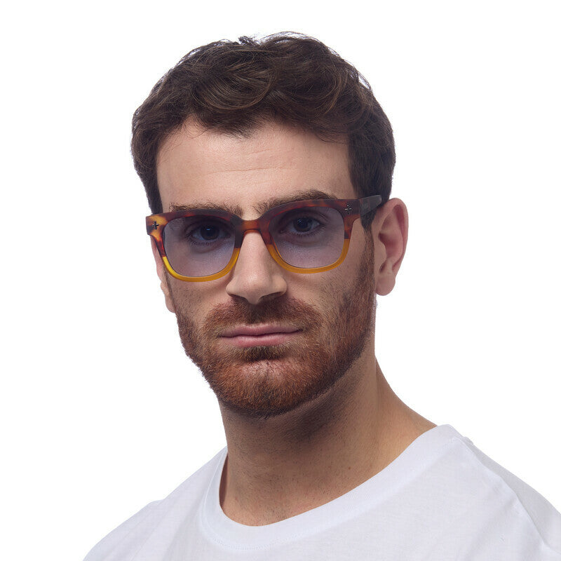SUNGLASSES GIOVANNI - HAVANA YELLOW & BLUE LENS