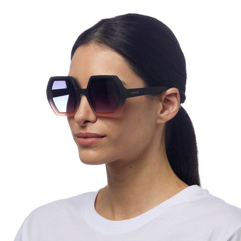 SUNGLASSES EMMA - BLACK SHADED ROSE