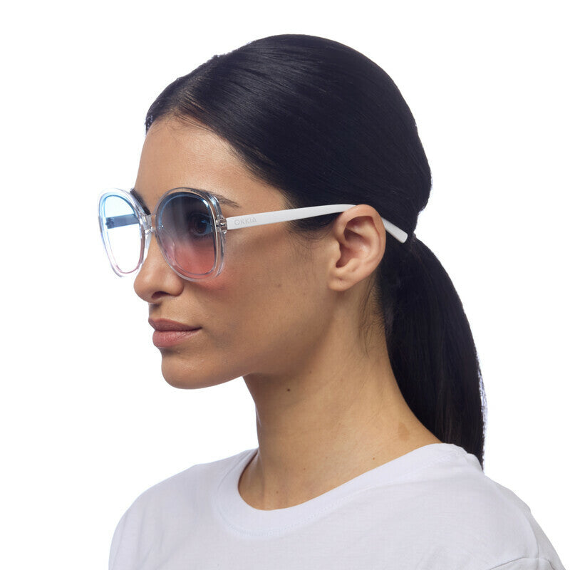 SUNGLASSES ANNA- CLEAR & BLUE / PINK LENS