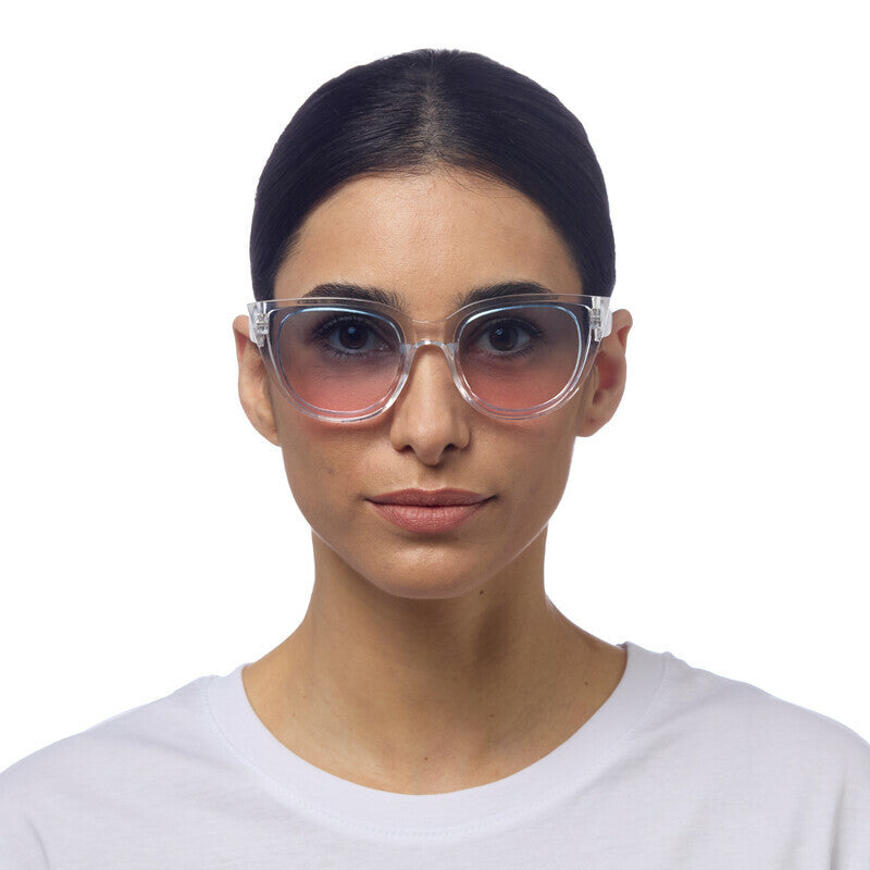SUNGLASSES SILVIA- CLEAR & BLUE / PINK LENS
